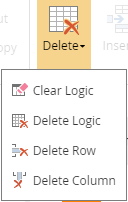 delete (in decision logic formatting cell)