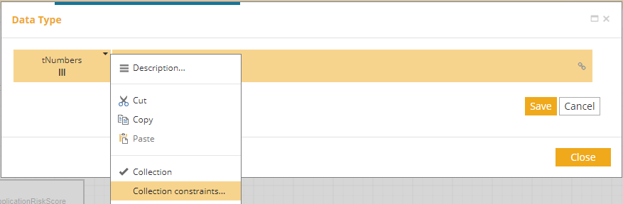 data types collection constraint